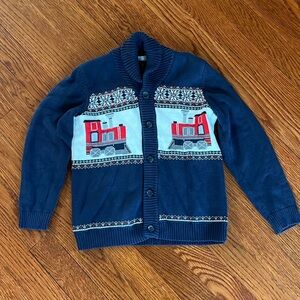 Janie and Jack Boys Holiday Train Cardigan